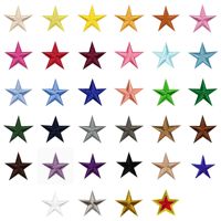 En stock : Patchs étoiles orientales brodés en feutre thermocollants, couleurs rouge, jaune et bleu, pour vêtements