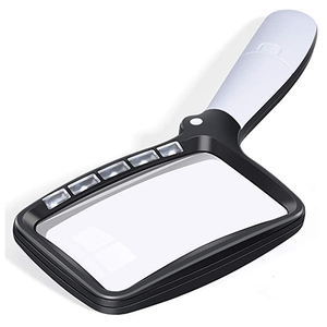 LARREX 3X Pocket Card LED Illuminated Handheld Foldable PMMA Acrylic Magnifying <strong>Glass</strong> Loupe Purse <strong>Wallet</strong> <strong>Reading</strong> Jewelry Black - Product Image 1