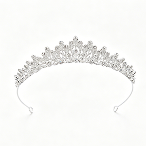 Vente en gros de diadèmes en cristal argenté de 5 designs différents, assortiment de coiffes de mariée en strass pour mariage et Quinceañera - Product Image 2