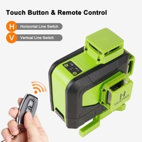 Télécommande Huepar 904DG pour carrelage, vert, auto-nivelant, 360 degrés horizontal et vertical, 16 lignes multiples, niveau laser de sol 4D