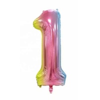 Ballon numérique géant en aluminium de 40 pouces, arc-en-ciel, vente en gros, ballons en feuille d'hélium arc-en-ciel de 40 pouces
