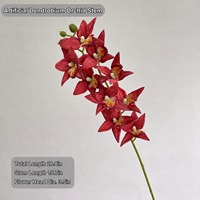 HGA Grosir Bunga Anggrek Buatan Korsase Phalaenopsis Palsu untuk Dekorasi Pesta dan Upacara Pengantin