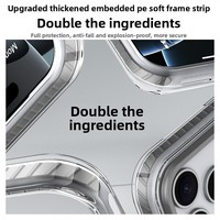 Coque Bicolore Compatible avec 17 Nouveaux Modèles – Étui de Téléphone Transparent Magnétique TPUPC Pressé à Chaud pour 16 – Style Pare-chocs PE Simple Anti-Chute