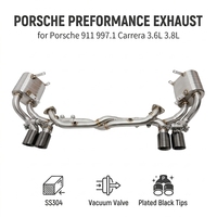 Tubos de Escape Catback de Acero Inoxidable SDO para Porsche 911 997.1 Carrera 3.6L 3.8L 2005-2008, Válvula de Vacío de Alto Rendimiento