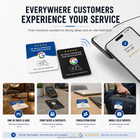 Support de carte adhésif NFC pour affichage d'avis Google sur les hôtels, avec puce NTAG215 pour promotion de logo personnalisé en PVC