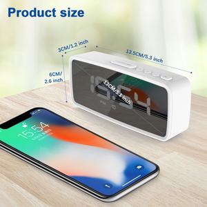 인기 판매 일출 LED 스크린 미러 LED 디지털 알람 시계 책상 및 테이블 침대 옆 램프 기상등 - Product Image 2