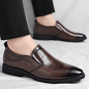 Zapatos de Vestir Formales para Hombre, Talla Grande, de Cuero Genuino, Transpirables, Antideslizantes, Resistentes, con Punta Cerrada y Fáciles de Poner - Product Image 4