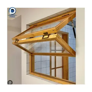 Prima木制棕色窗户实木窗户时尚造型防风防雨窗户批发