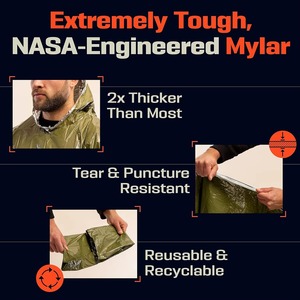 Impermeable de Emergencia de PE, Poncho Desechable de Película de Aluminio, Mantas Térmicas Impermeables, Herramientas de Supervivencia, Equipo de Campamento - Product Image 2