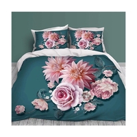 Luxe 3D fleur tissu numérique imprimé housse de couette drap de lit ensemble de literie tissu textile à la maison