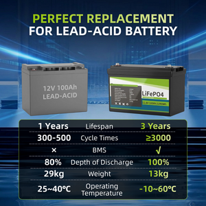 Baterai Lithium LiFePO4 12v Baterai Penyimpanan Lithium untuk RV/Solar/Motor Trolling Kelautan BMS Cerdas 3000 Siklus Pengisian Ulang - Product Image 2