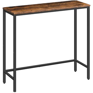Console industrielle moderne avec plateau en bois et pieds en métal, meuble d'entrée ou de salon au design stable - Product Image 2