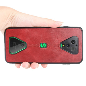 Funda de cuero PU con patrón de piel de vaca ligera, funda protectora trasera para teléfono para Xiaomi <span class=keywords><strong>Black</strong></span> <span class=keywords><strong>Shark</strong></span> 3 <span class=keywords><strong>3Pro</strong></span>, funda trasera de cuero - Product Image 1