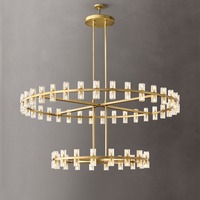 Lustre nordique en albâtre, éclairage moderne en laiton, lampe suspendue de luxe, éclairage en marbre espagnol, lustre en pierre, décorations d'intérieur