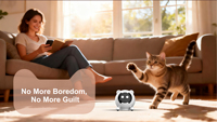 Robot compagnon pour animaux de compagnie IA, robot intelligent mobile pour animaux de compagnie avec jouet interactif à plumes laser, jouet interactif pour chat IA