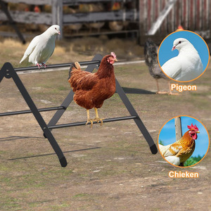 Soporte para gallinas de metal resistente, ajustable, para uso en gallineros de jardín, de acero al carbono negro. - Product Image 2