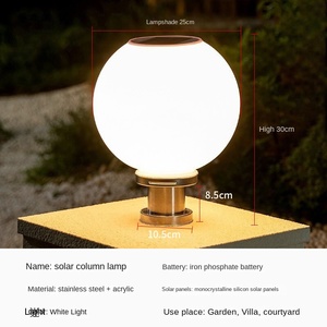 Factory Price Modern LED Solar <b>Power</b> <b>Main</b> Gate <b>Light</b> for Home <b>Garden</b> Outdoor Waterproof Pillar Wall Post Lamp - Product Image 4