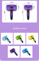 Faible quantité minimale de commande personnalisé Logo et couleur chat chien perte de poils d'animaux peigne de toilettage auto-nettoyant Slicker brosse outil