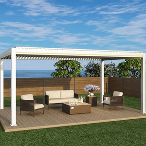 Pérgola Bioclimática de Lujo Retráctil de Aluminio Ecológica, Gazebo Independiente con Techo de Láminas Eléctricas, <span class=keywords><strong>Toldo</strong></span> para Exteriores - Product Image 2