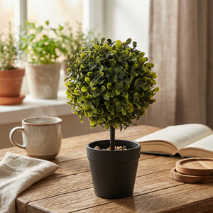 Ruopei <span class=keywords><strong>Mini</strong></span> Bola de Topiario Artificial de Boj, Resistente a los Rayos UV, Planta de Boj Artificial en Maceta Negra para Decoración de Mesa en Hogar u Oficina - Product Image 2