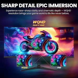 34 "cong chơi game Màn hình IPS WQHD(3440x1440P) 165Hz 1900r 21:9 100% sRGB UltraWide HDR dp PC hiển thị tường mountable - Product Image 4