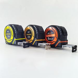 DEWEN оптовая продажа бытовой высокоточной стальной рулетки 5 м с резиновым покрытием, Противоударная износостойкая Метрическая рулетка - Product Image 1