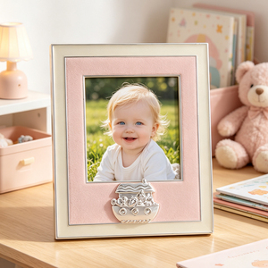 Cadre photo bébé en alliage de zinc Arche de Noé, rose, décoration de chambre d'enfant, cadeau de baptême, cadre photo 3 pouces, nouveau-né, fête prénatale, chambre d'enfant - Product Image 1