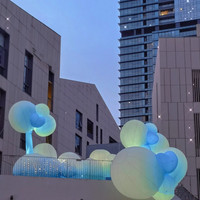 Nuages gonflables géants avec éclairage Led pour décoration de scène d'événement Ballon nuage suspendu de 4m de long