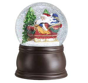Handgemachte Schneekugel Santa im Schlitten harz Handwerk Schneeball Weihnachten Wasser kugeln Großhandel - Product Image 1