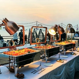 Equipo de Catering XINGPAI, Recipiente para Calentar Comida de Acero Inoxidable 304, Calentador de Comida Hidráulico, Juego de Buffet con Tapa de Vidrio - Product Image 1
