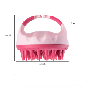 Brosse à shampooing portable en silicone naturel, ronde, douce, pour le massage du cuir chevelu et du corps, peigne de bain et de douche - Product Image 6