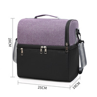 Sac à lunch de vente chaude-Refroidisseur isolé à double couche, sac à lunch à bandoulière, sac de boîte à lunch de grande capacité pour pique-nique en plein air