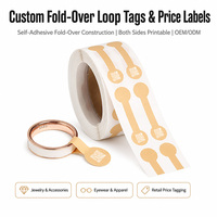 Étiquettes de prix adhésives imperméables en Tyvek pour bijoux, autocollants en forme d'haltère doré pour bracelets, boucles d'oreilles, bagues, montres, clients