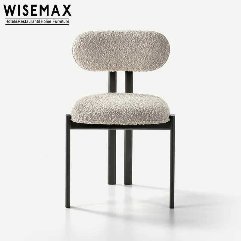 Wisemax đồ nội thất bắc Âu hiện đại thanh lịch nhà hàng đồ nội thất gỗ rắn Ghế nhà bếp phòng ăn bọc vải ghế ăn
