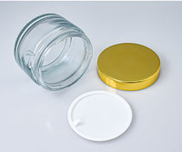 Grand pot en verre ambré de 200g, plat, rond, transparent, vide, avec couvercle en plastique, personnalisable, pour pommades et usages multiples, vente en gros