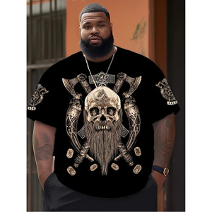 T-shirt Oversize Vintage da <span class=keywords><strong>Uomo</strong></span> con Stampa 3D Mitologia Vichinga, Girocollo, Logo, Felpa Streetwear, Top Casual Estivo, Maglietta da <span class=keywords><strong>Uomo</strong></span> - Product Image 4