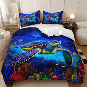 Thế Giới Dưới Nước Rùa Động Vật Mô Hình Phim Hoạt Hình Nhà Hiện Đại 3D Thiết Kế Sang Trọng Duvet Bìa Bộ Đồ Giường Bộ - Product Image 5