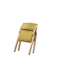 Chaise de bureau pliante portable, siège de conférence rembourré en tissu, structure en bois moderne, pour salle à manger, hôtel, espace de travail à domicile