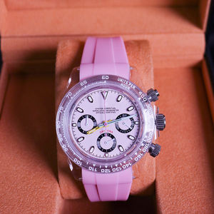 Reloj de Cuarzo para Mujer, Marca de Fabricante, Superventas, Caja de Acrílico de 41 mm de Diámetro, Movimiento Vk3, Color Rosa - Product Image 1