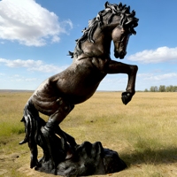 Sculpture de cheval en bronze antique décorative de jardin extérieur 3D artisanale personnalisée