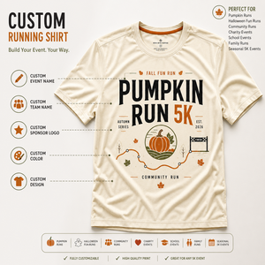 Camiseta Pumpkin Run 5K, Camiseta Personalizada para Carrera de Halloween, Ropa Deportiva para Eventos de Otoño, Camiseta para Carrera Divertida - Product Image 6