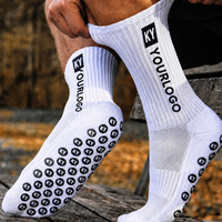 Chaussettes de football antidérapantes avec logo personnalisé, chaussettes de sport à grip, chaussettes de football antidérapantes pour hommes