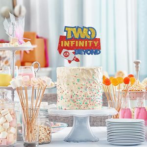 Decorazione per Torta 'Two Infinity and Beyond' a Tema Spaziale per Feste di 2° Compleanno, Baby Shower per Bambini e Bambine - Product Image 4