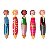 Usine en gros créatif dessin animé grosse poupée stylo à bille haute valeur mignon Style poupée tête cadeau stylo ensemble