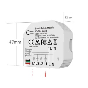 สวิตช์ไฟอัจฉริยะ WiFi 10A 90-240V ควบคุมผ่านแอป Tuya ฟังก์ชั่นตั้งเวลา ป้องกันไฟลุก โมดูลเบรกเกอร์วงจร 4 ทาง - Product Image 2