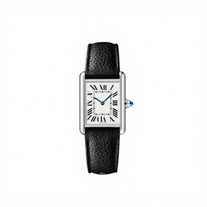 Montre pour femme et couple <span class=keywords><strong>AF1</strong></span> Factory, boîtier carré en acier inoxydable, bracelet en cuir de vache, résistante à l'eau 30M, verre saphir - Product Image 1