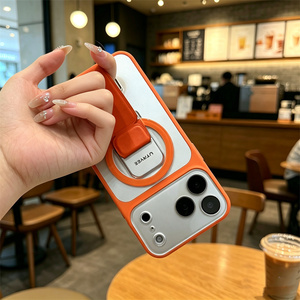 เคสโทรศัพท์แบบพับได้ใสพร้อมที่ยึดแม่เหล็ก แหวนจับโทรศัพท์แบบยูนิเวอร์แซล ที่วางโทรศัพท์แบบแม่เหล็ก สายคล้องนิ้วแบบพับได้ - Product Image 5