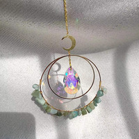 Atrapasoles de Cristal Natural de Alta Calidad al por Mayor, 33-35cm, Decoración Colgante Ecológica Pulida con Forma de Bola