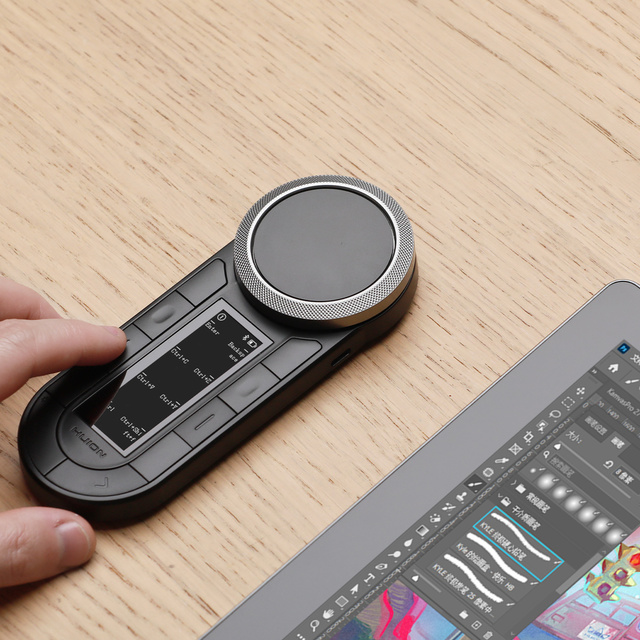 Huion Wireless Keydial Remote K40 One-Handed Keyboard OLED Display Controller for Digital Drawing Note Taking Photo Editing