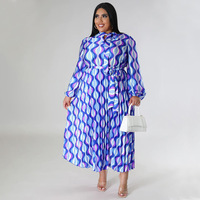 Robes tendance grande taille pour femmes, robes maxi décontractées à lacets imprimées, robes plissées bohèmes pour femmes, robe d'été pour femmes